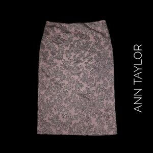 Ann Taylor | Blush Embroidered Pencil Skirt